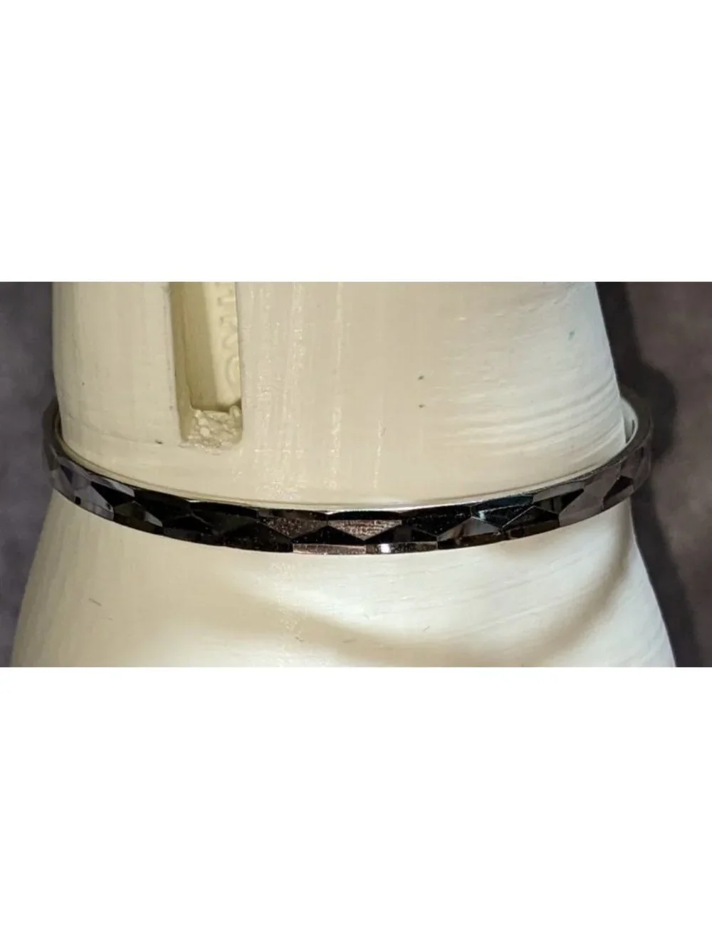 Mod Geometric Vintage Monet Silver Tone Faceted Cuff Bracelet